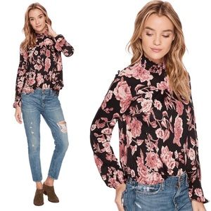 Lucky Brand Mock-Neck Floral Top